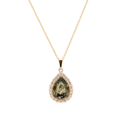 Pakabukas "Debesų Lašas (Auksinė Patina)" su Swarovski™ kristalais